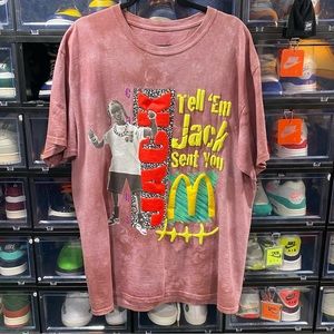 TRAVIS SCOTT x McDONALDS • JACK SMILE 2 II TEE • XL• BERRY • PUFF PRINT • 2020